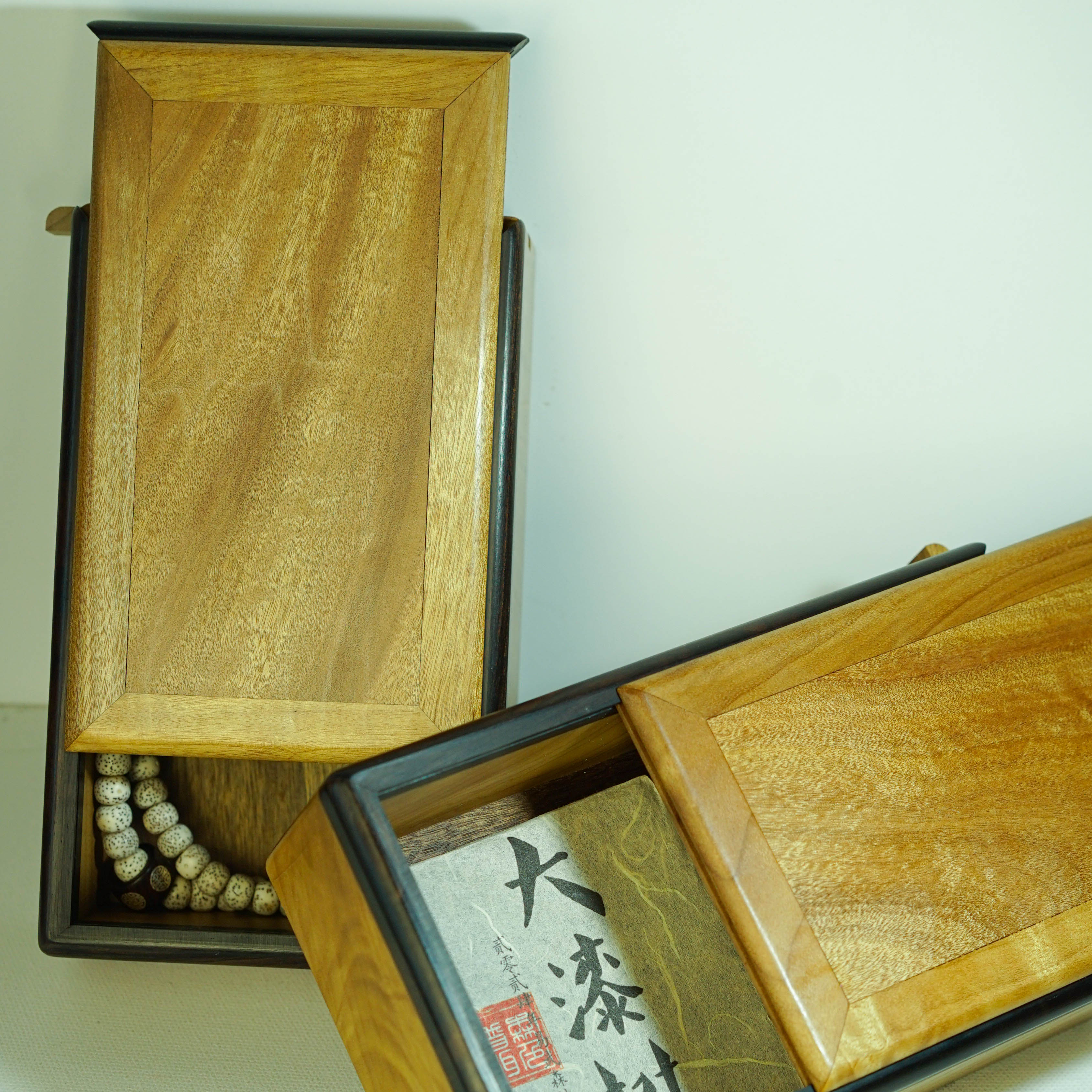 金丝楠木紫光檀镶嵌榫卯机关盒19*11.5*6.5