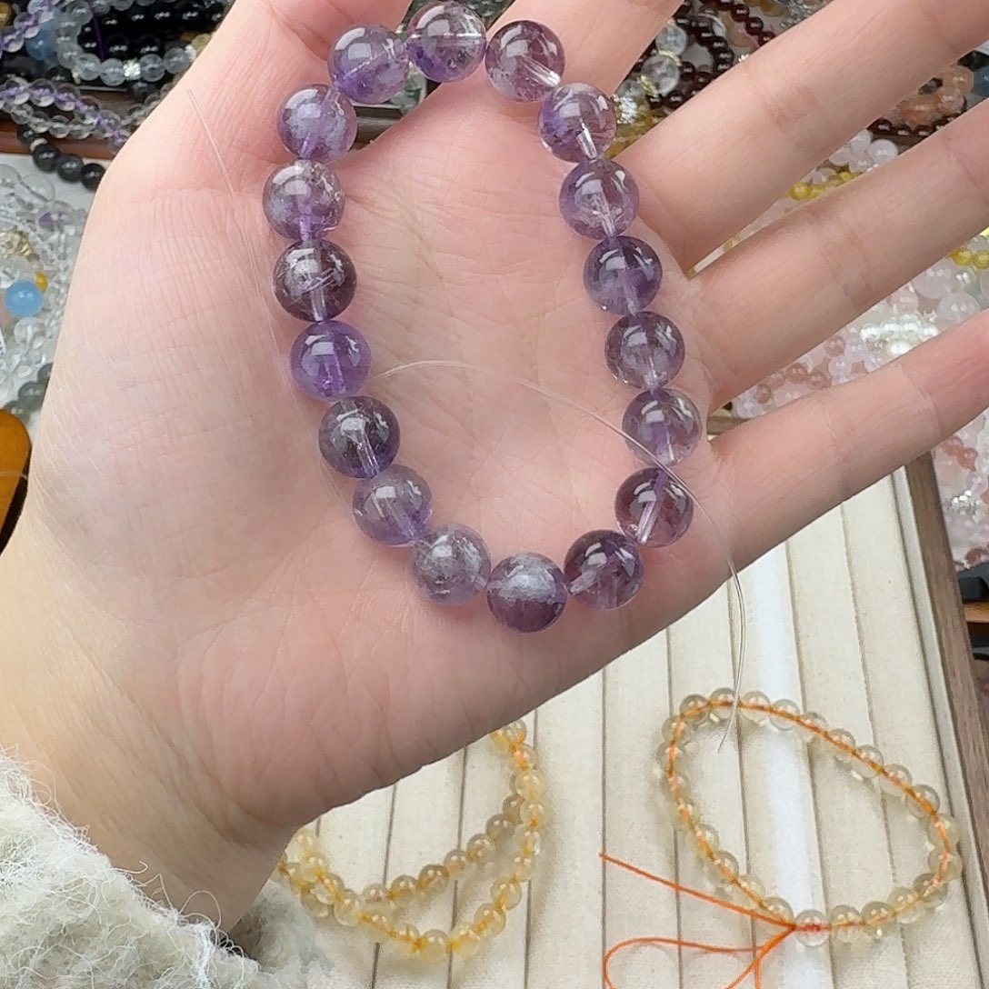 烟晶手链未镶嵌好