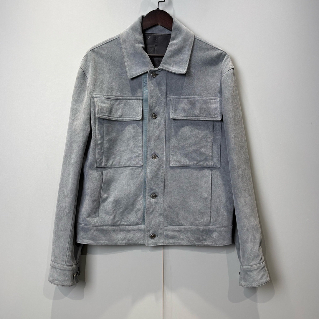 99新 DIOR/迪奥 纯麂皮logo外套/ 48码/0996
