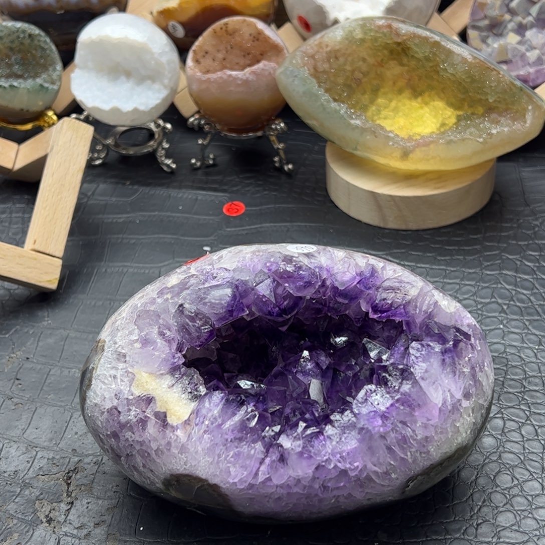 未镶嵌水晶珠宝半成品妖紫大牙窝窝钱袋子