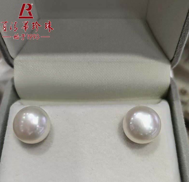 【夏清华珍珠】10-11mm馒头型淡水珍珠耳钉日常优雅简约素款