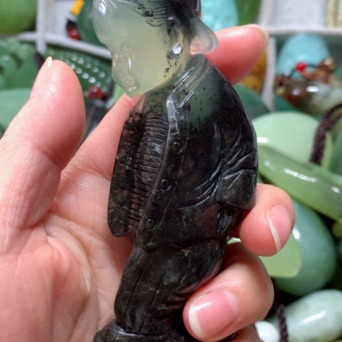 蛇纹石玉手把件未镶嵌