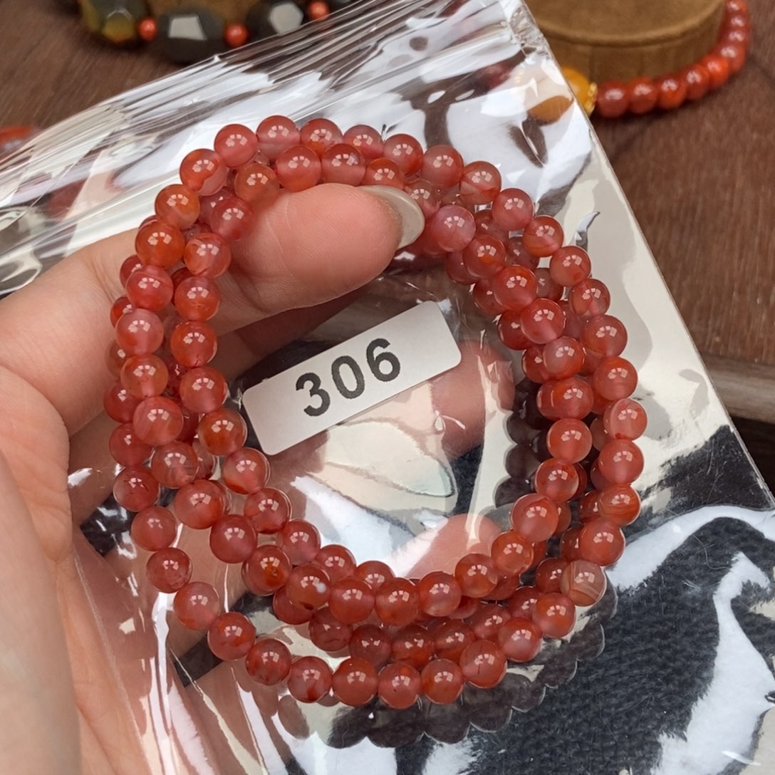 南红玛瑙未镶嵌手链卡5.4