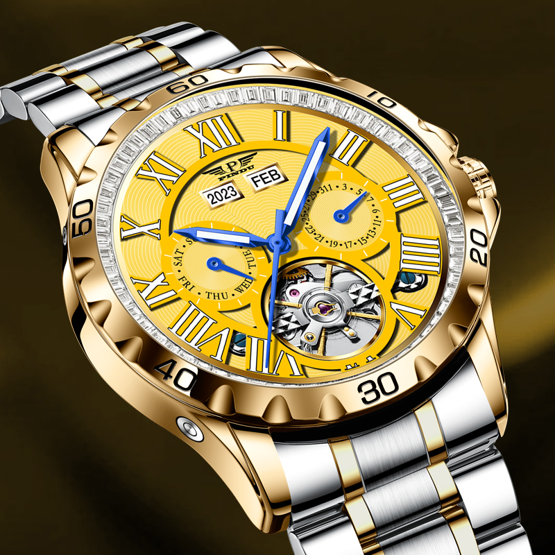 晓雪【JC】【满钻万年历】表王品度手表男士全自动机械腕表-6597