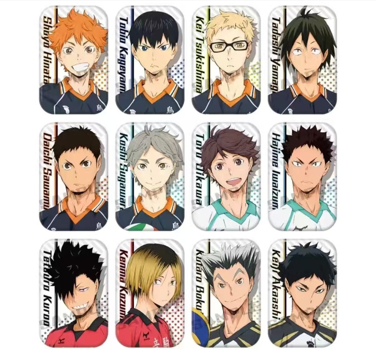 （言11 ）排球少年波点方吧唧徽章 默认厂伤（代拆）