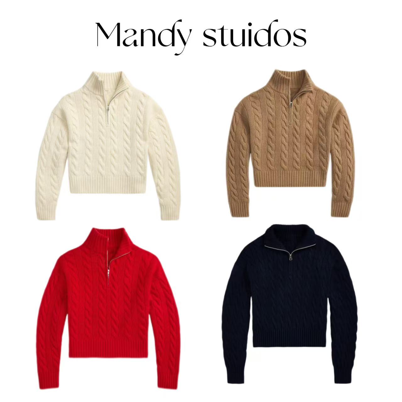 【二姐专属不可机洗/羊绒】25年早秋宽松版型半拉链针织衫