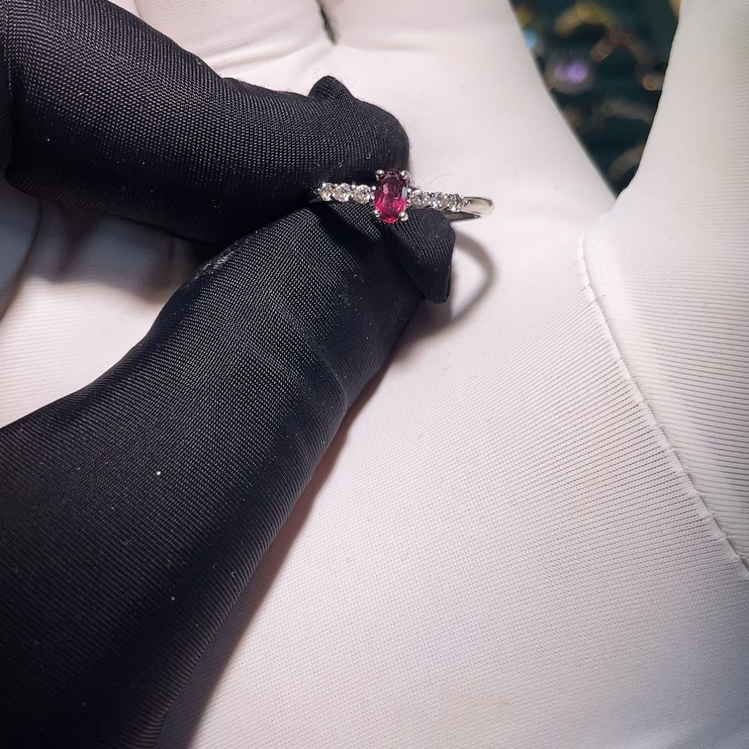 石榴石戒指银S925镶嵌4555