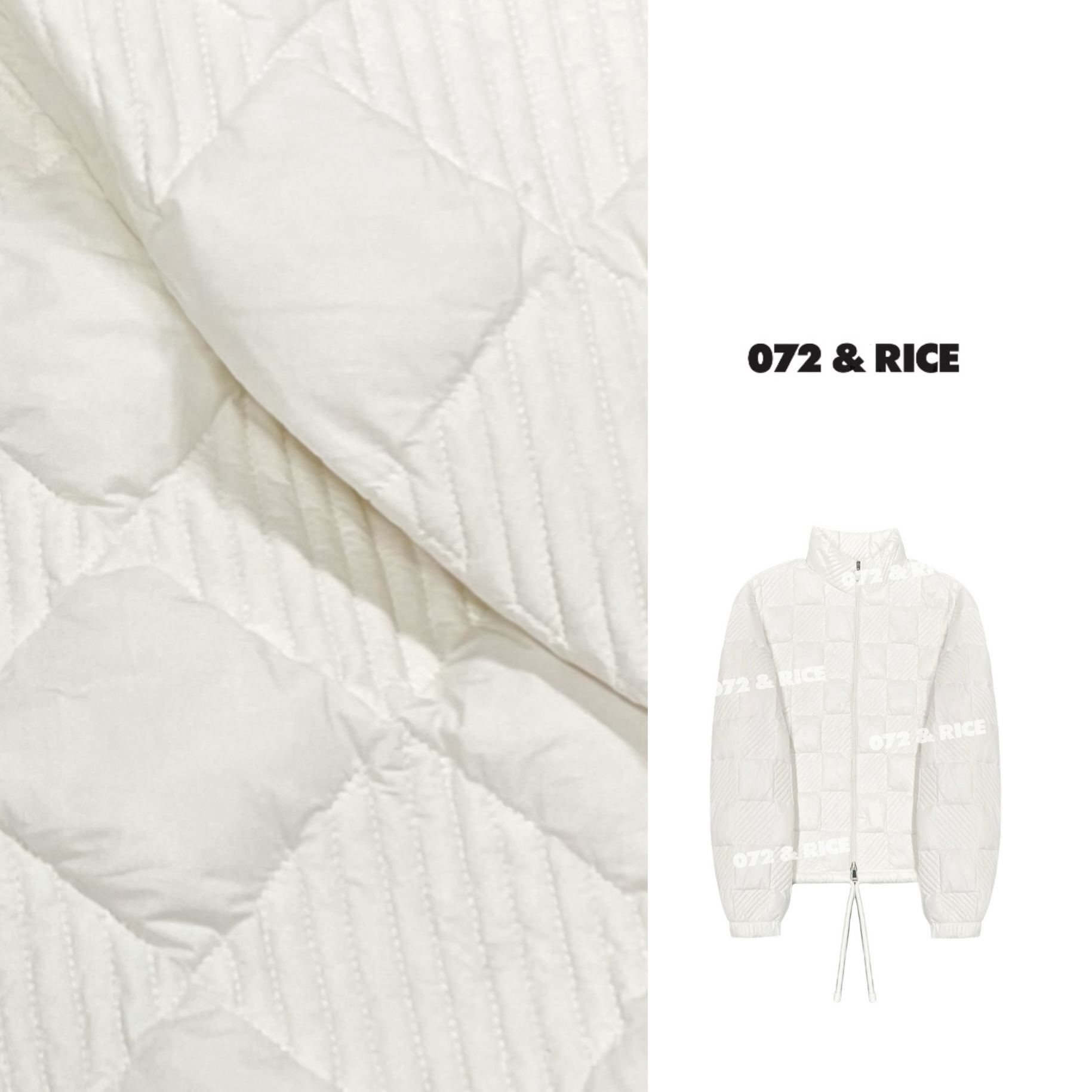 072 & RICE【大白】秋冬休闲立领拉链白鸭绒绒外套 31JA18
