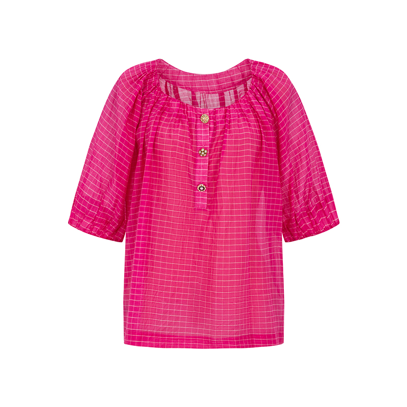 【直播专享】商场同款新品桑蚕丝短款圆领上衣N024A32538