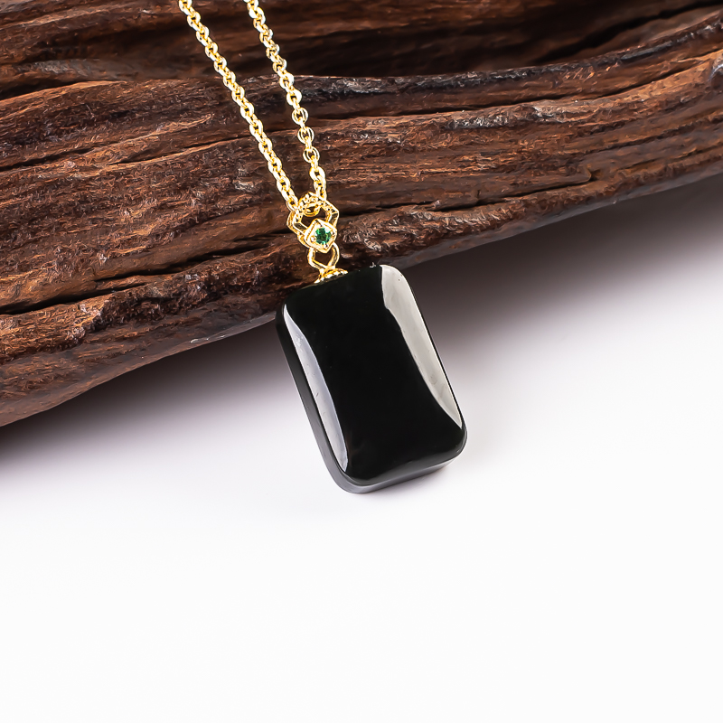 文创珠宝和田玉方牌无事牌S925镶嵌吊坠 多样性发-2412250042