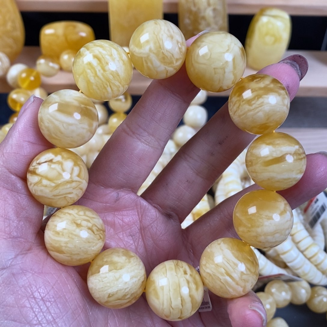 蜜蜡裸石未镶嵌19➕虎皮千层雪