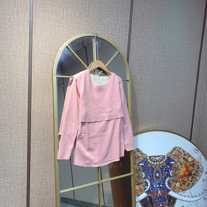 WW085孕妇粉色德绒哺乳秋上衣M120L130XL140XXL150 3XL160