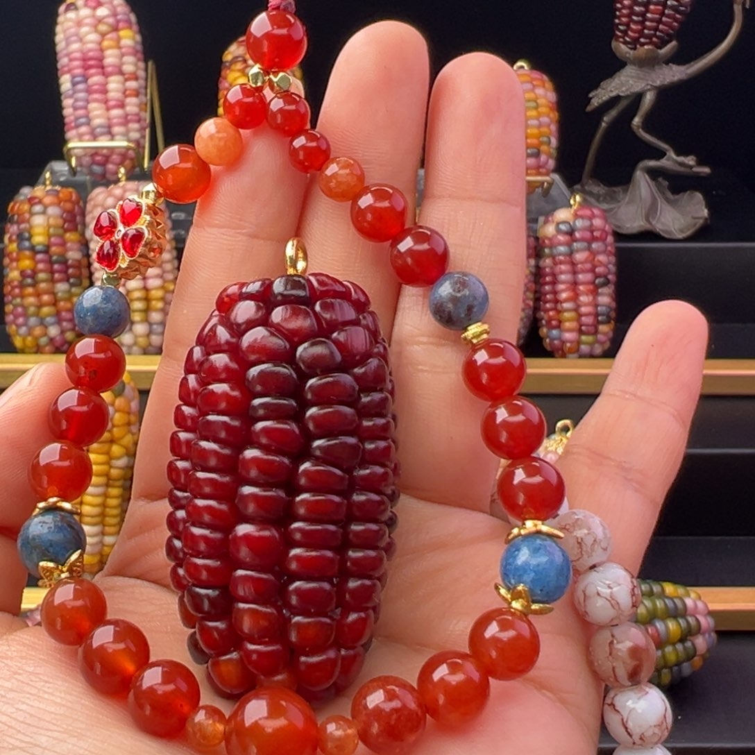 浅***沐铜合金七彩文玩玉米