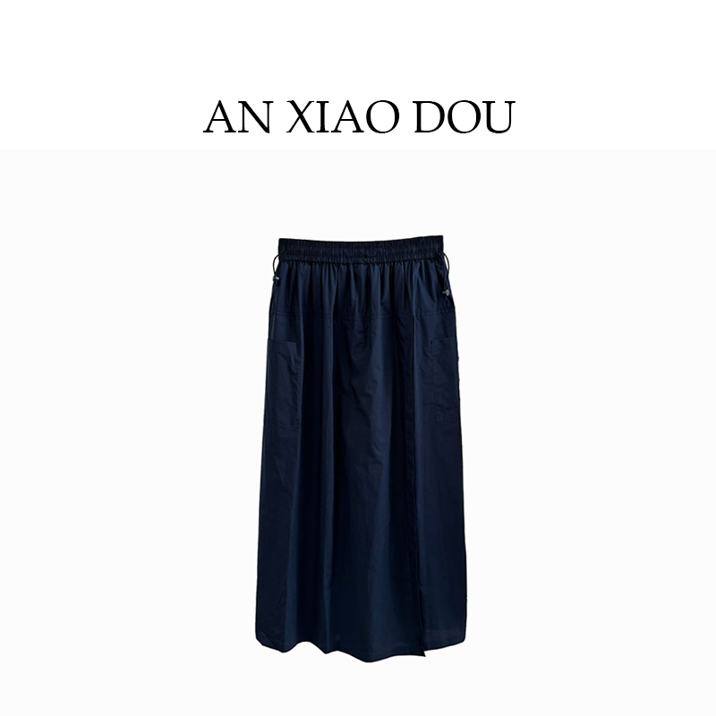 安小豆【藏青色工装裙裤】春夏薄款宽松显瘦裙式阔腿裤