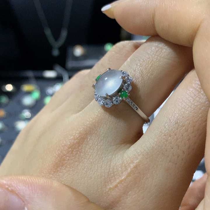 翡翠银S925镶嵌戒指