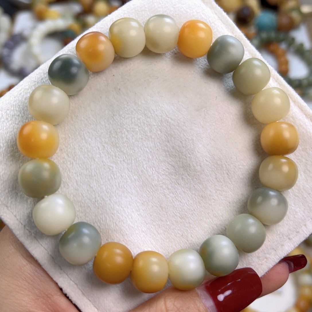 菩提根/象牙果手串一颗微瑕干磨