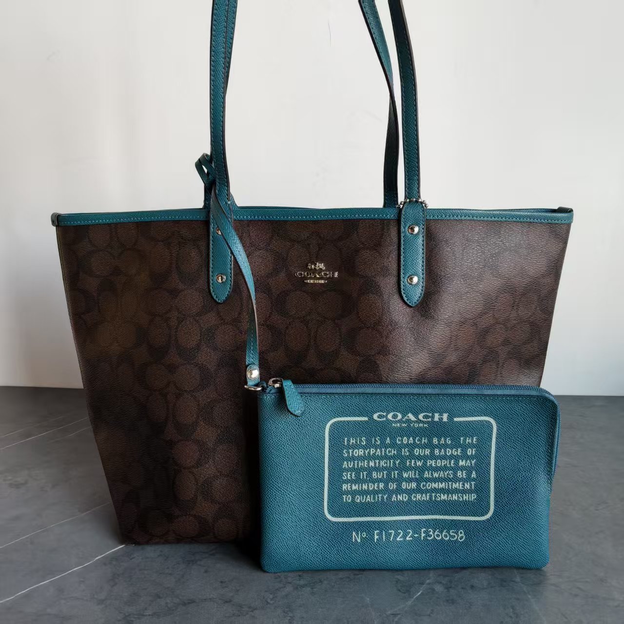 95新 COACH/蔻驰 a1382托特包33*16*29