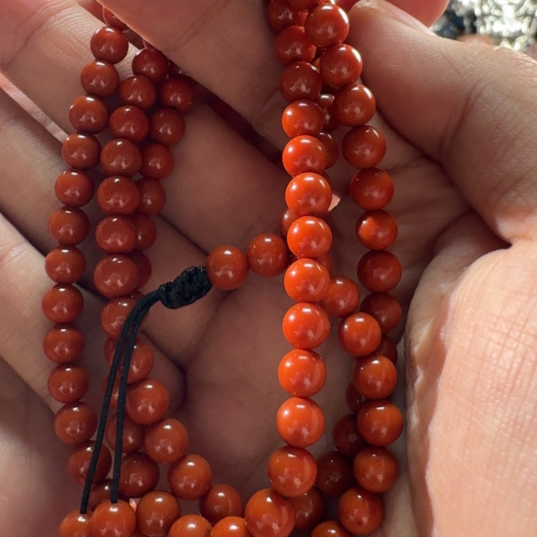南红玛瑙柿子红圆珠长链6mm未镶嵌又