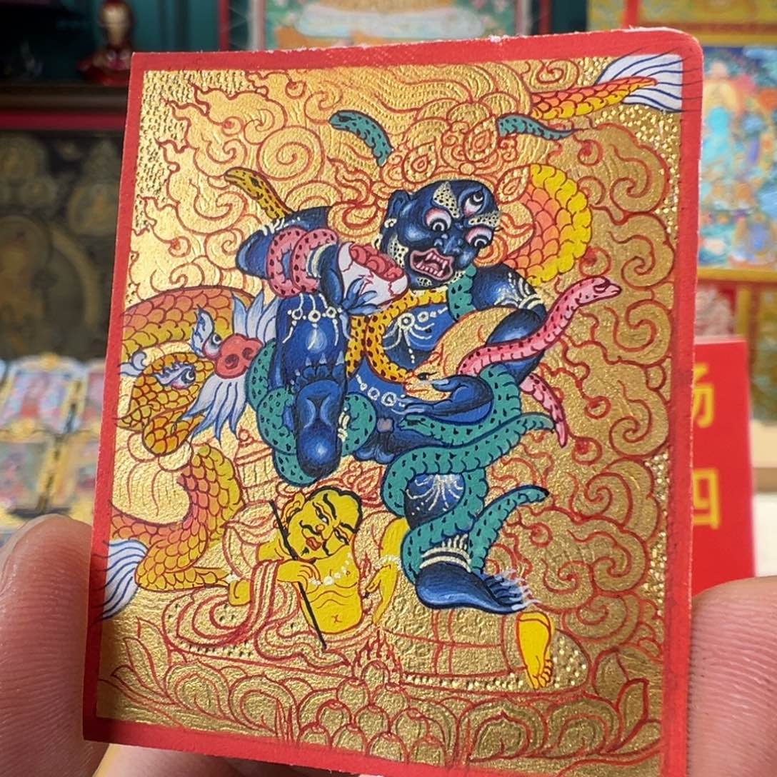 吊坠纯手绘唐卡黑财