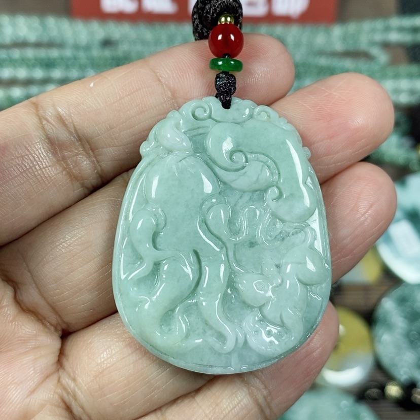 【闪购商品】翡翠颈饰未镶嵌玉吊坠翡翠玉人生如意