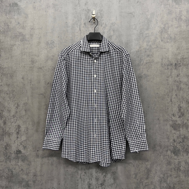 未使用 ZEGNA 杰尼亚格纹休闲长袖衬衫/WK107/M码