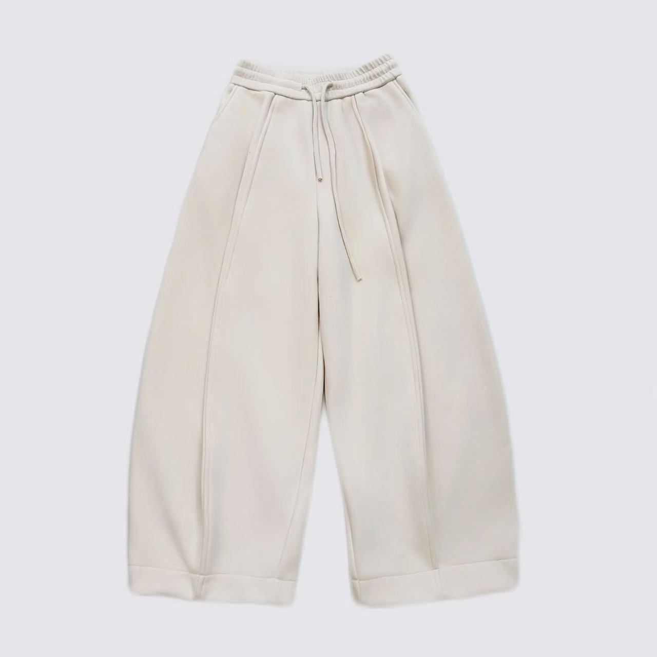 档口新款 加绒加厚 宝宝绒 柔软显瘦遮肉小弯刀休闲卫裤长裤 9313