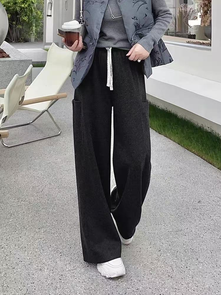 （向）秋冬休闲裤女直筒裤宽松直筒裤百搭长裤（894-2682）