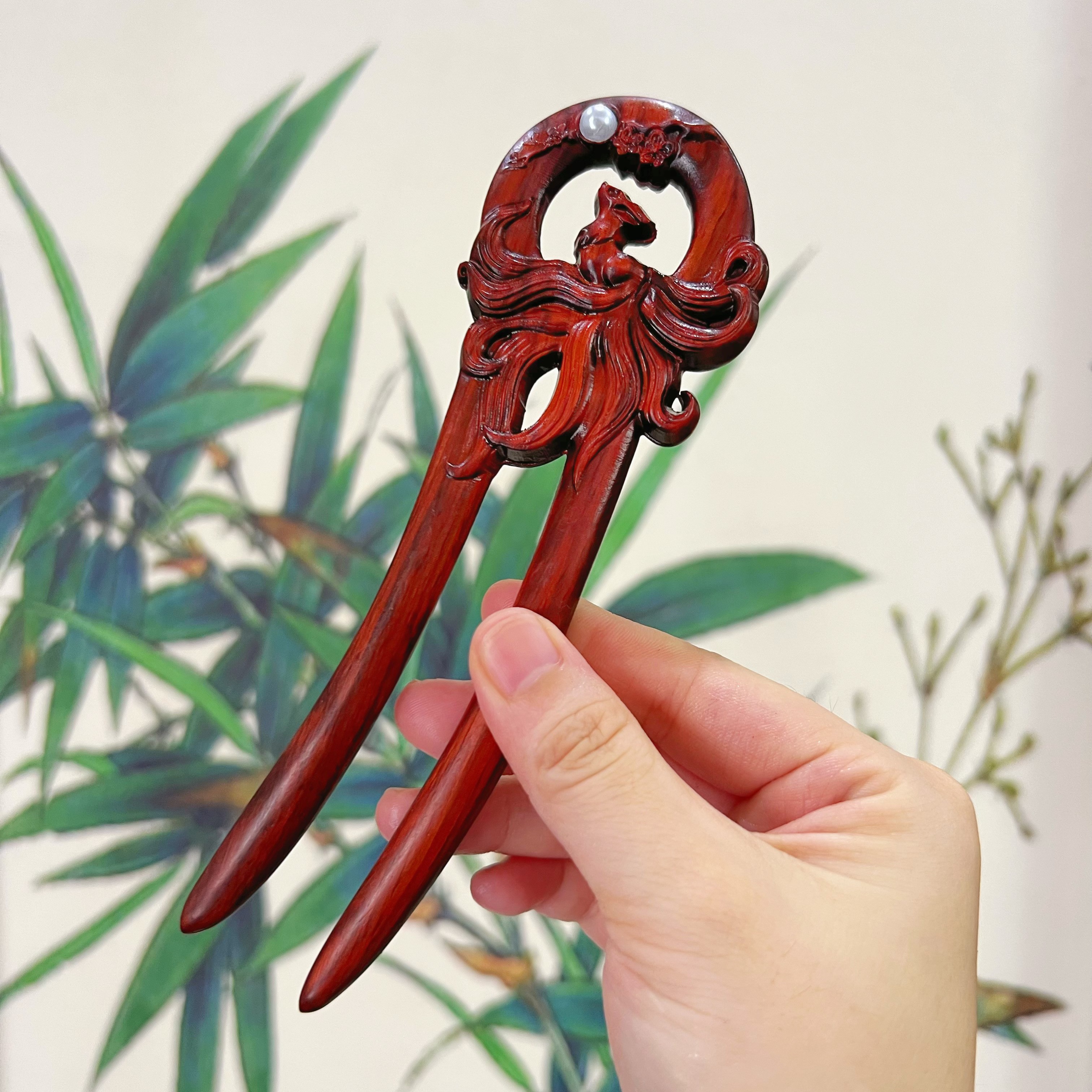 【双钗九尾狐】简约气质古风发簪古典百搭发簪子手工盘发簪簪发