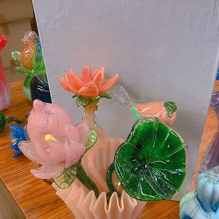 琉璃琉璃花瓶高45口9