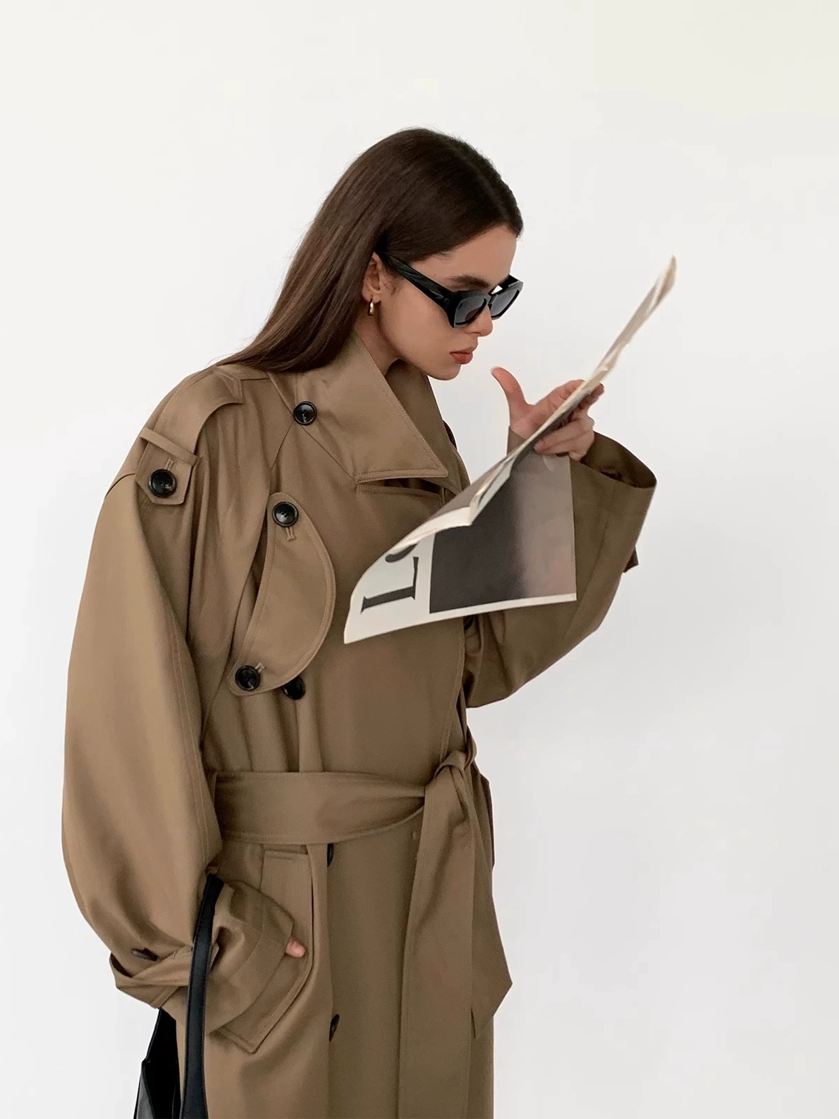 【巴黎旧梦】风衣女春秋季英伦风经典气质廓形长款大衣外套32