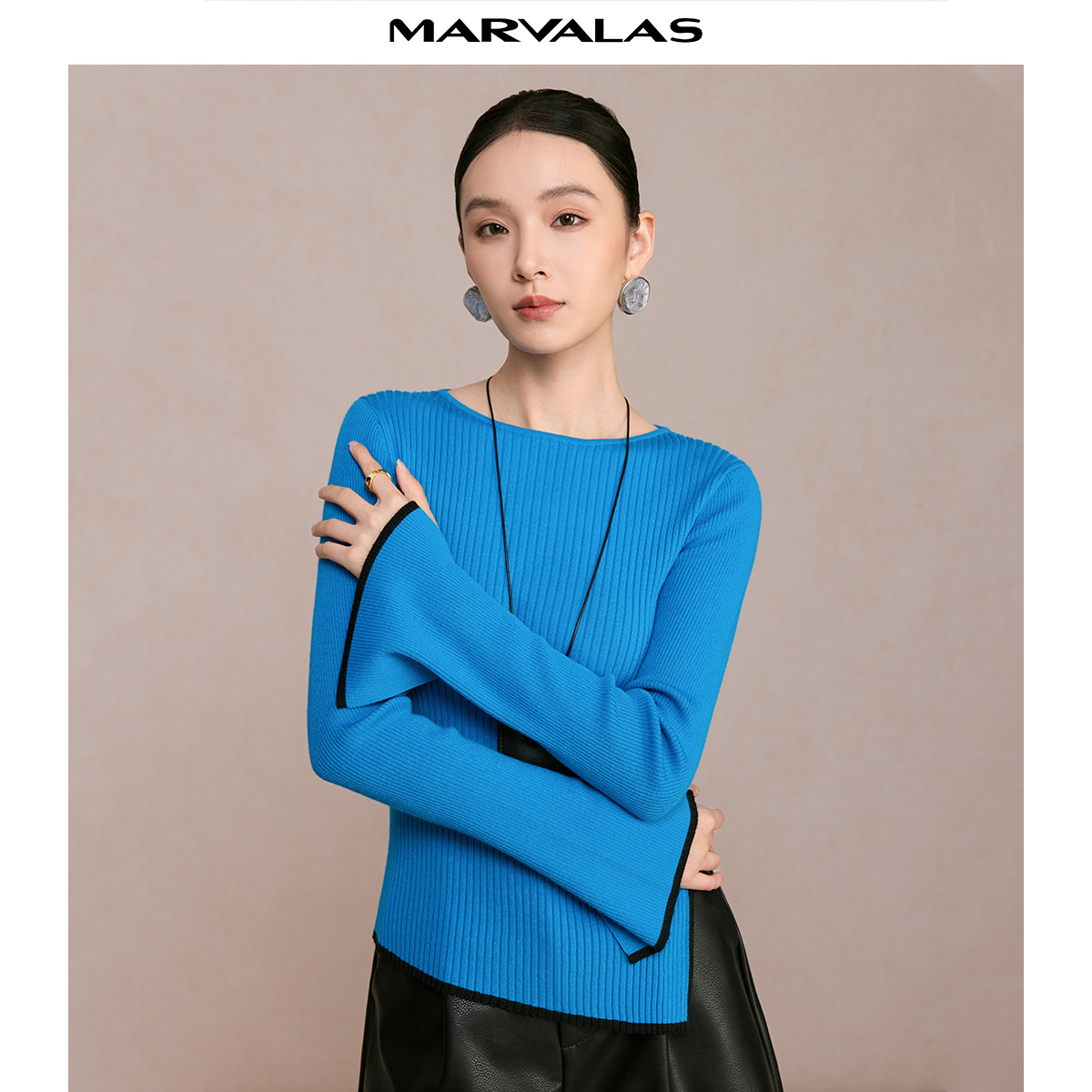 【商场同款】曼德诗绵羊毛混纺针织衫套头打底衫M733306905