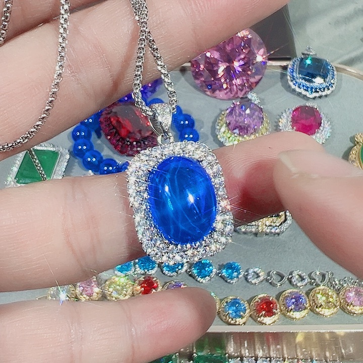 非金属红色蓝色满镶嵌