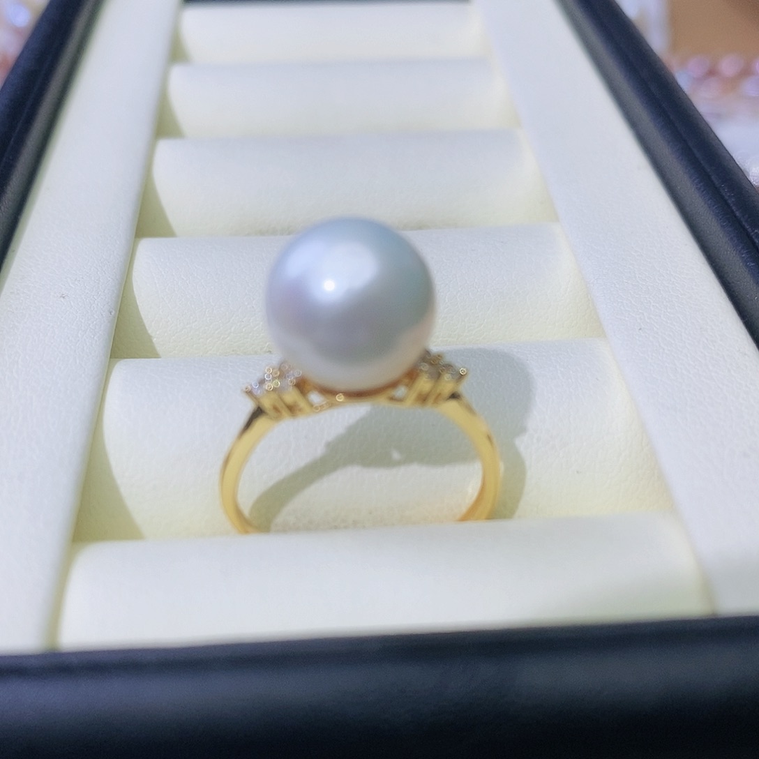 淡水珍珠戒指银S925镶嵌