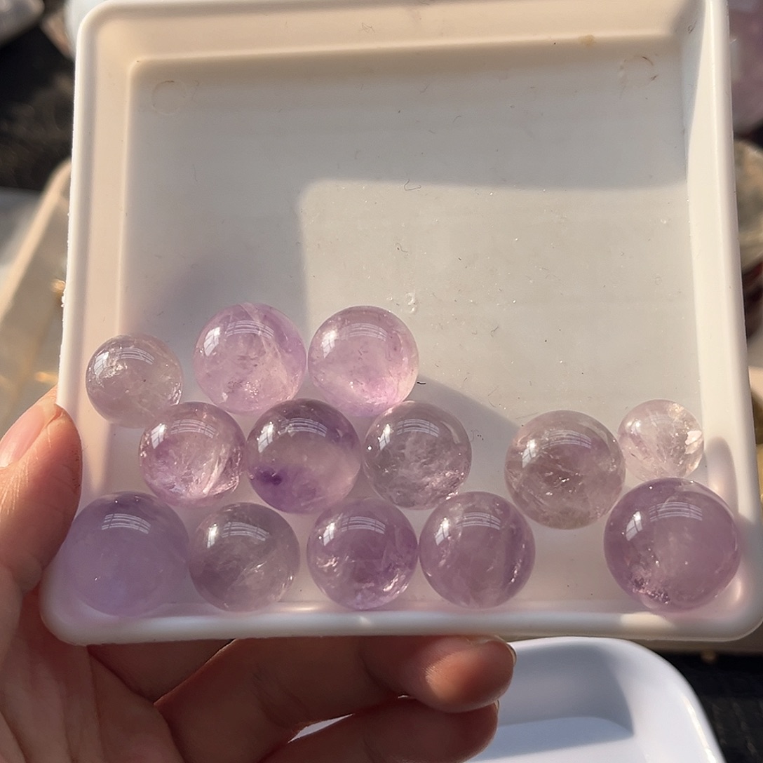 未镶嵌珠宝半成品水晶183玻利维亚紫弹珠