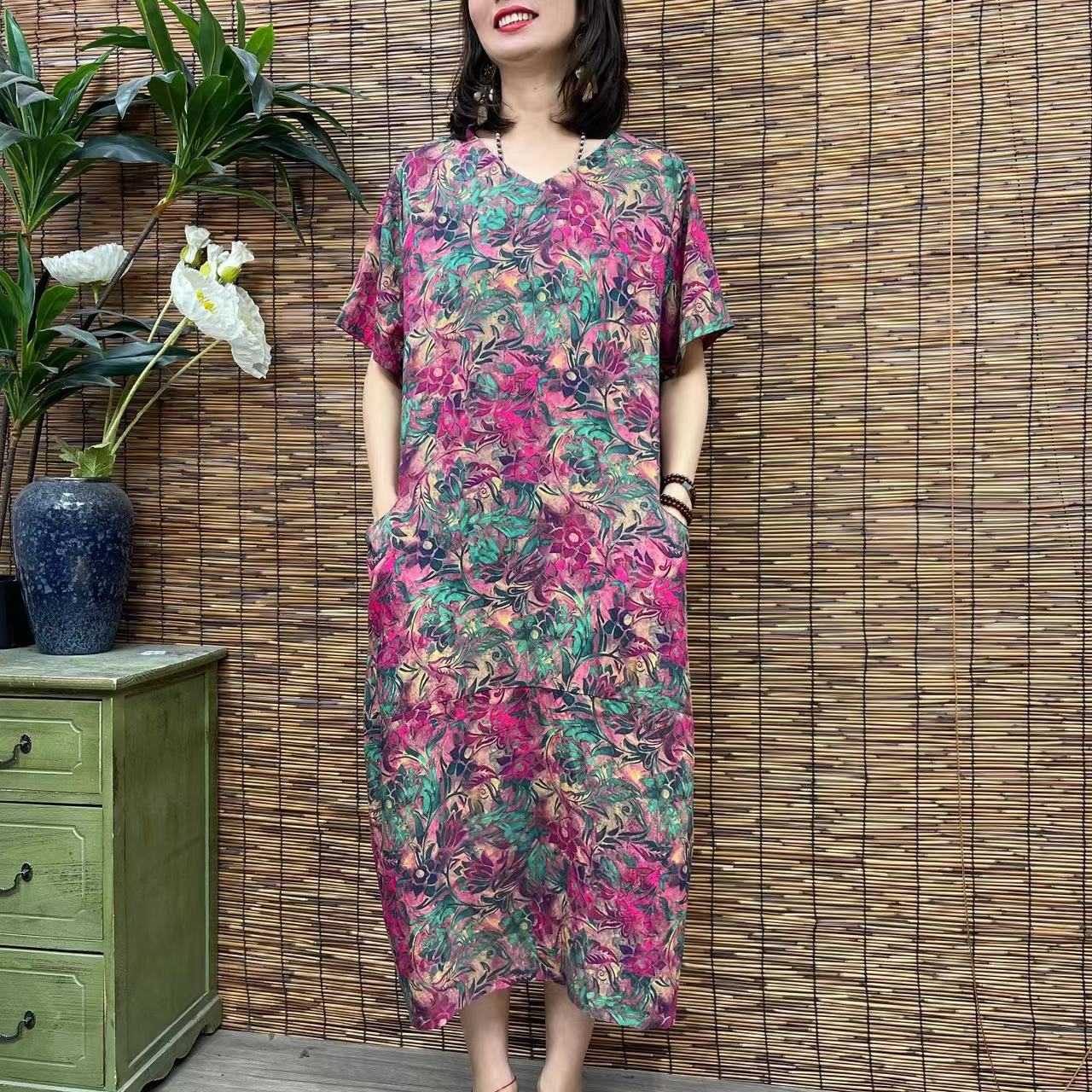 3282新款春夏遮肉显瘦洋气减龄连衣裙QZ