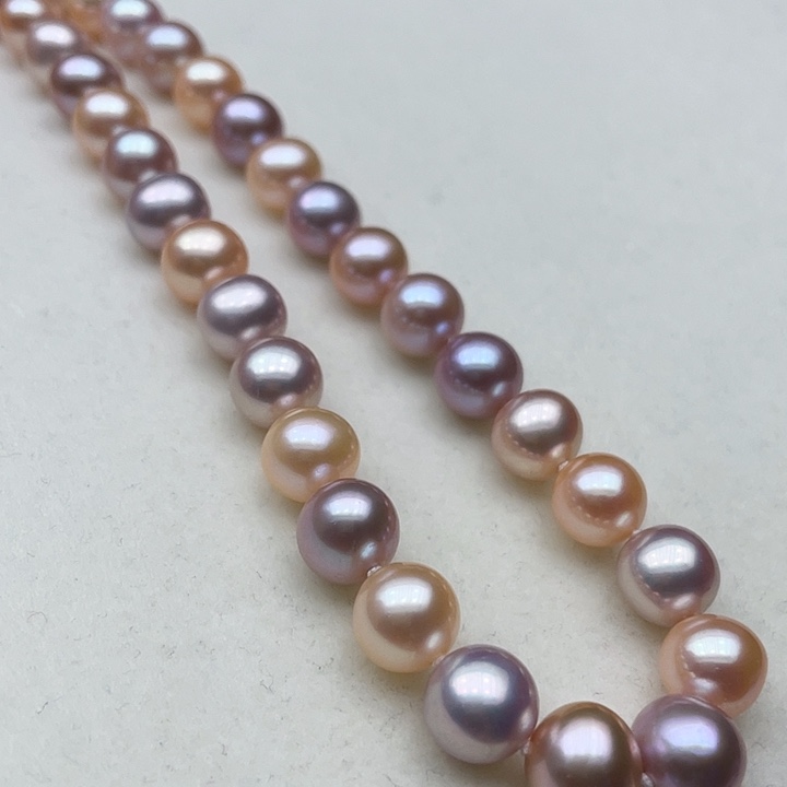 淡水珍珠颈饰银S925镶嵌9➕极光糖果