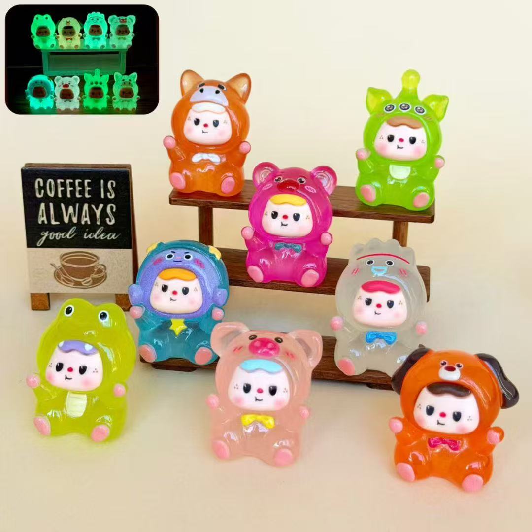 【夜光玩总饱饱】DIY树脂钥匙扣手工可爱摆设车载网红家用摆件