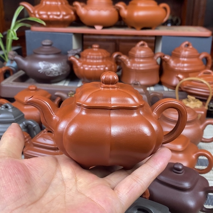 茶壶紫砂筋纹传炉260cc原矿赵庄朱泥特价