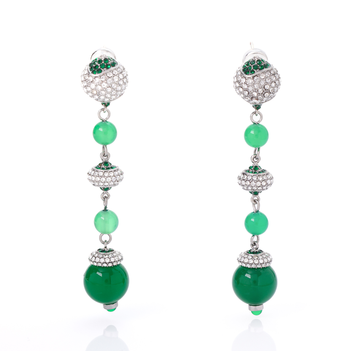 铜合金耳饰 【2025新款】新中式国风旗袍绿色流苏耳环高级感耳环