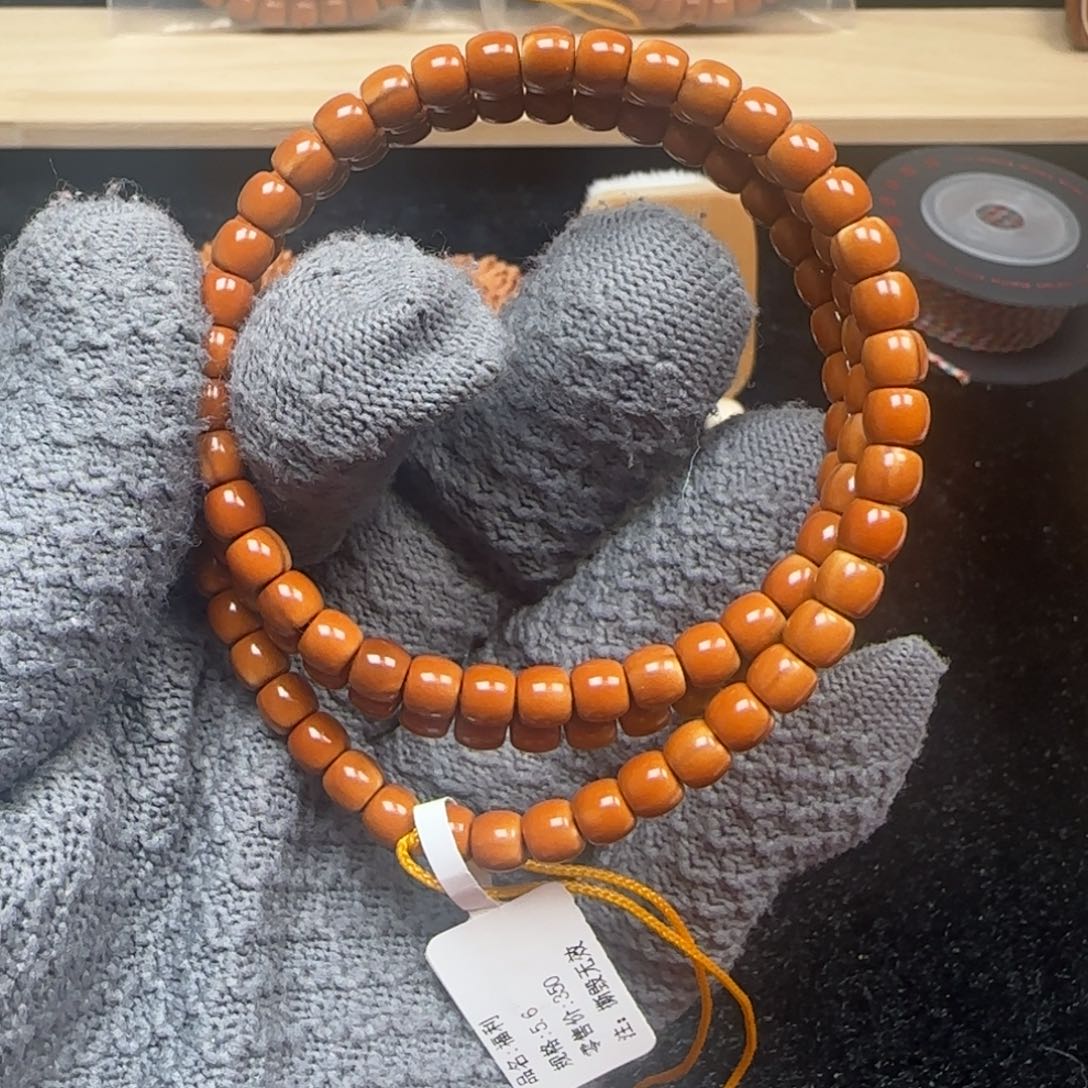 橄榄核手串老挝脖挂三花筋线5.6福利