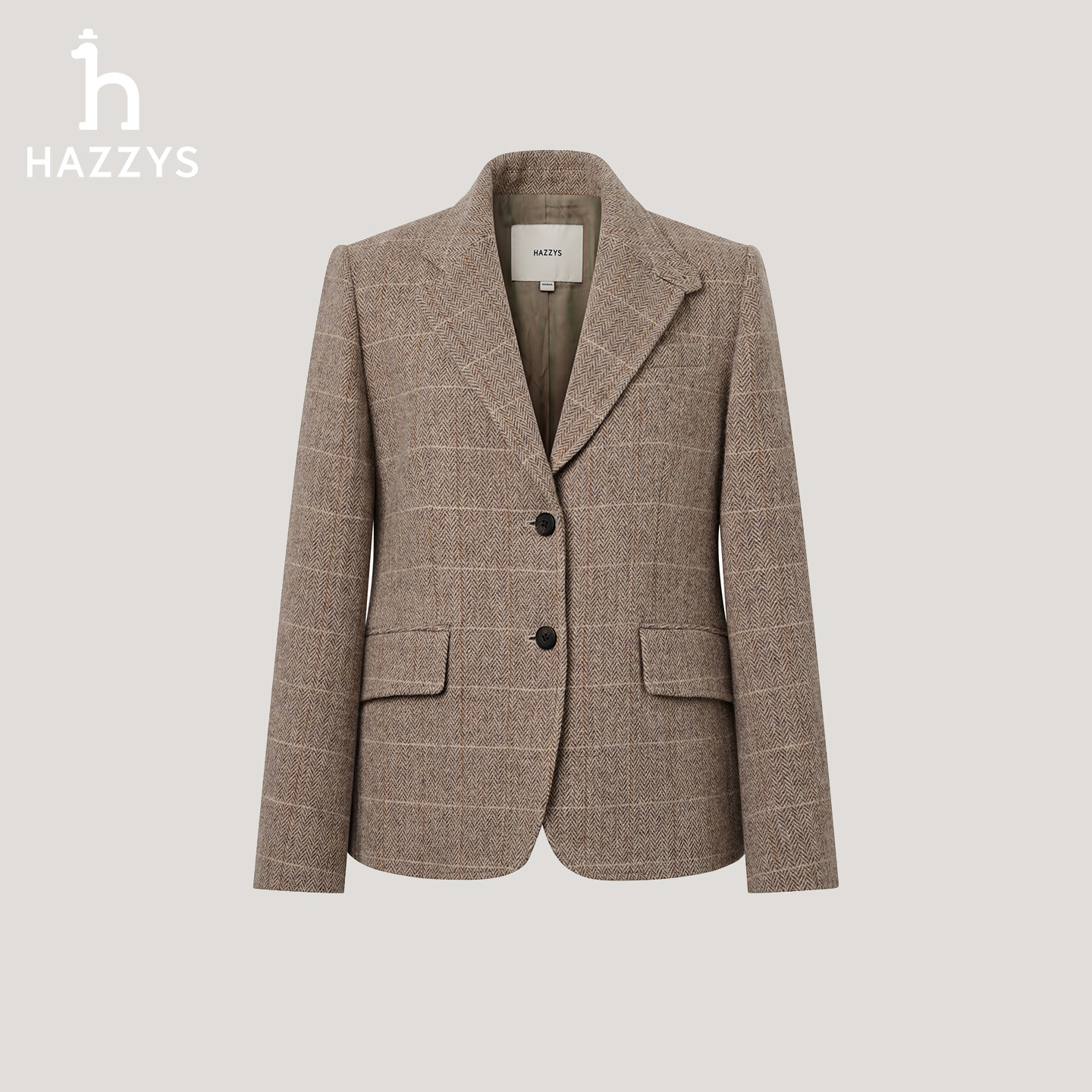 【商场同款】HAZZYS哈吉斯秋冬女士西服羊毛单西通勤休闲西装外套