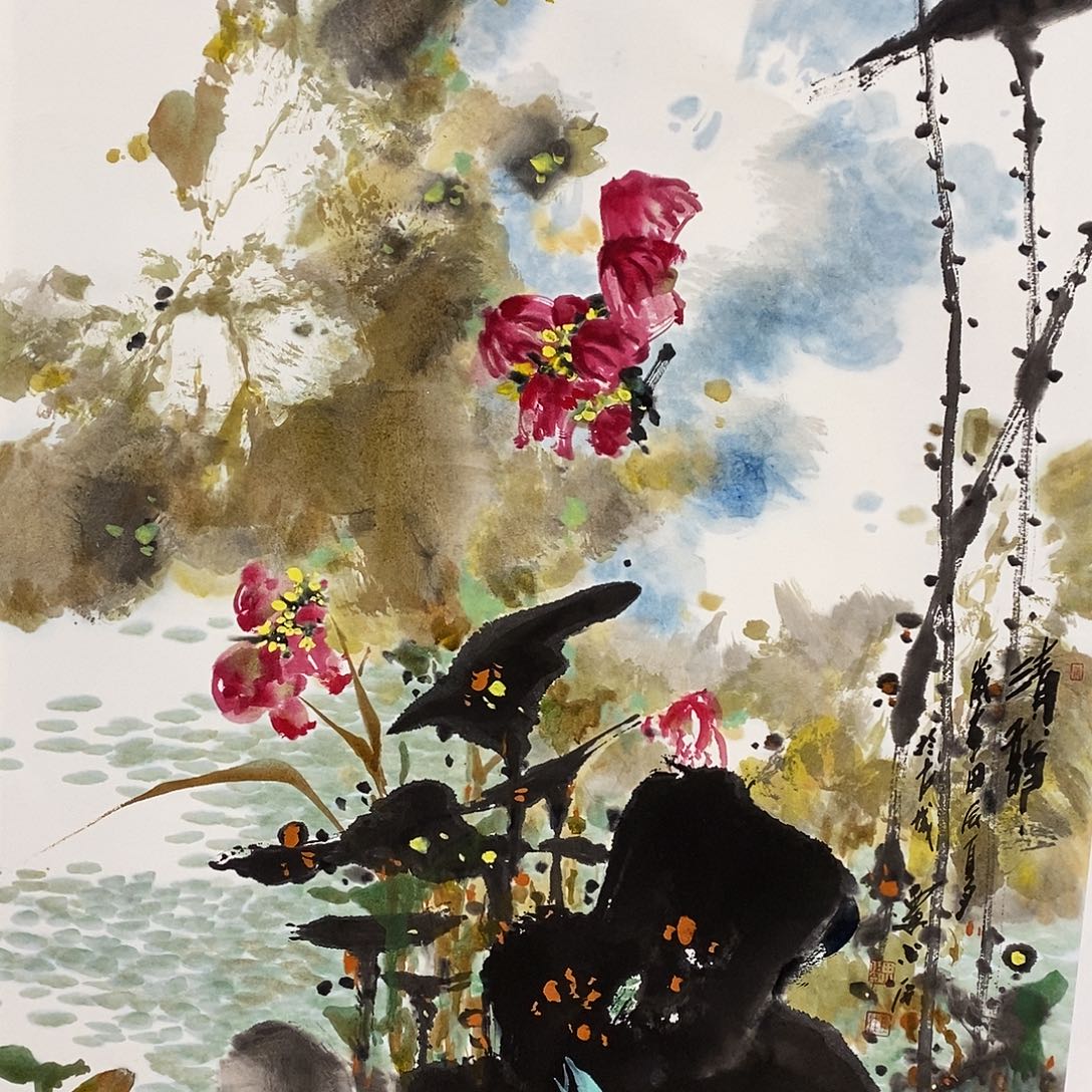 国画風**边颇能感受生活气息浓郁有乡村