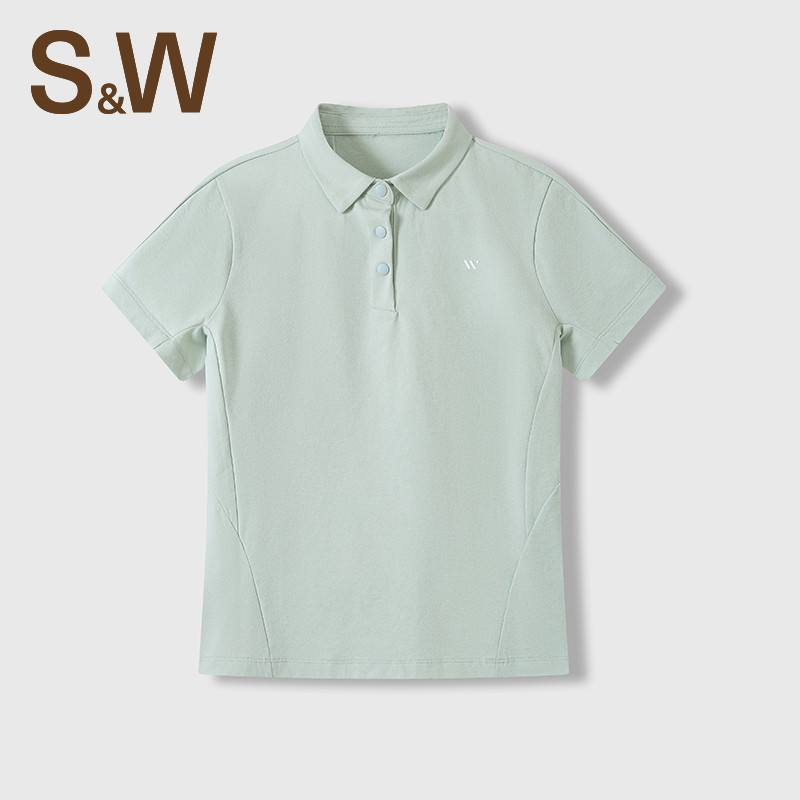 SW速惟 夏季短袖女POLO运动T恤冰丝立领T恤翻领运动春夏 4390 Z1