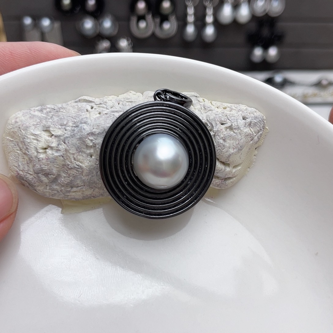 海水珍珠吊坠(不含链)银S925镶嵌