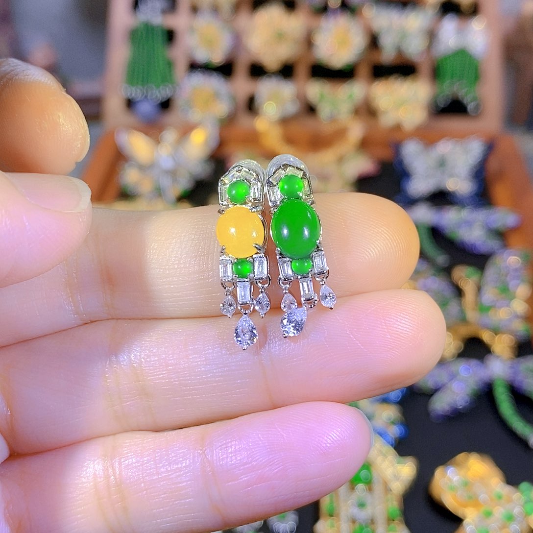 吊坠(不含链)银S925镶嵌翡翠