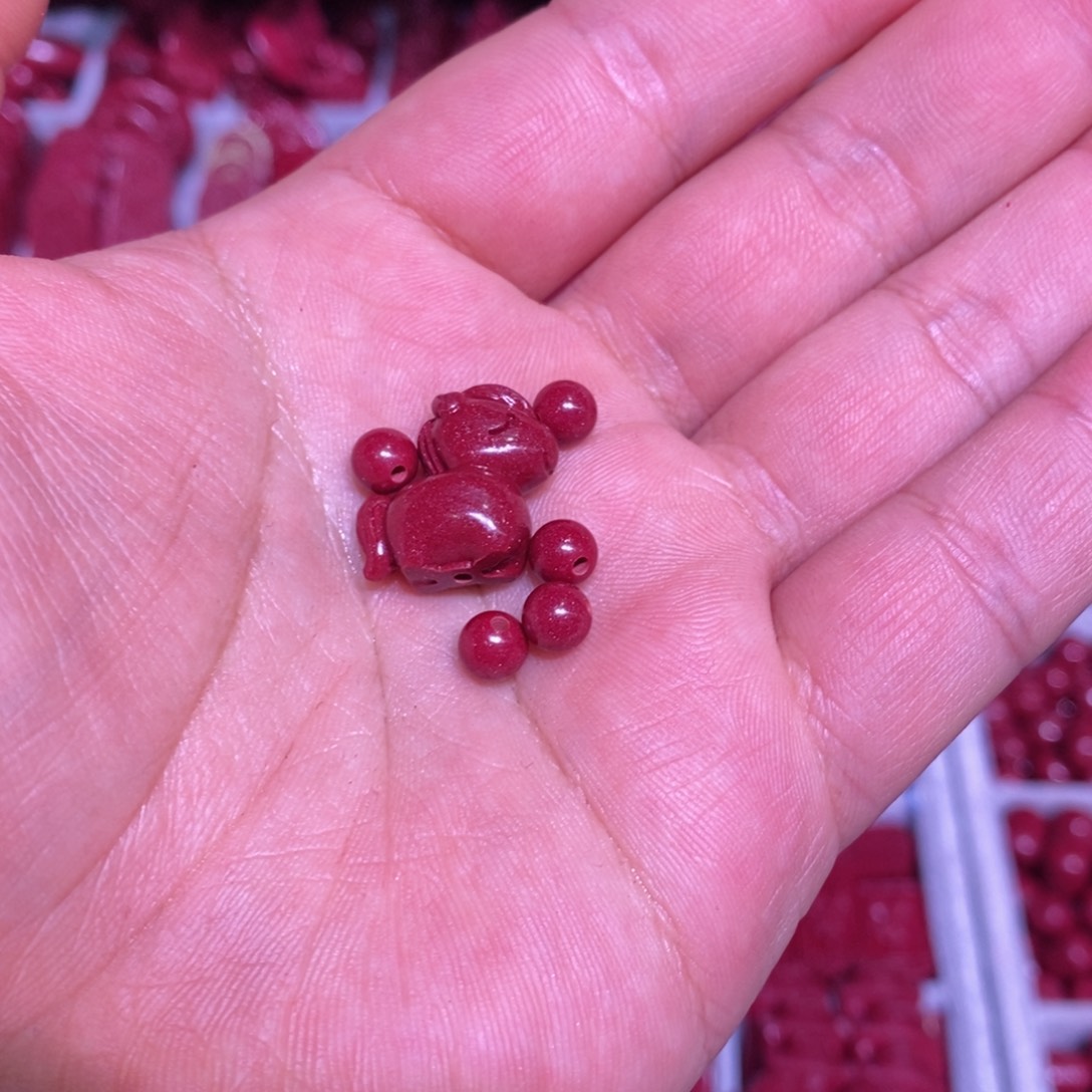 天然辰砂紫金砂小马手绳女士