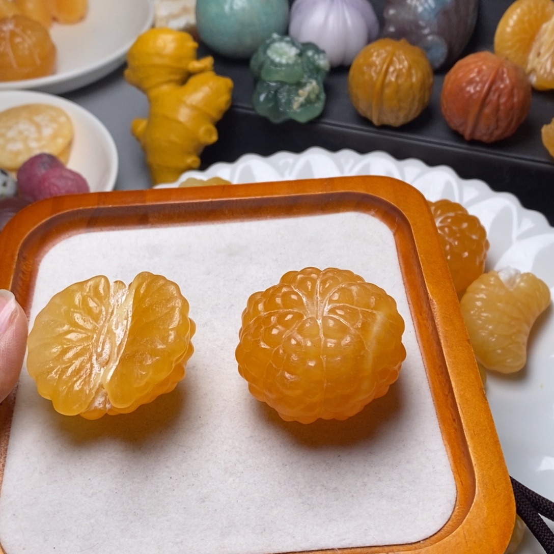 吃***皮寿山石印石橘子2个