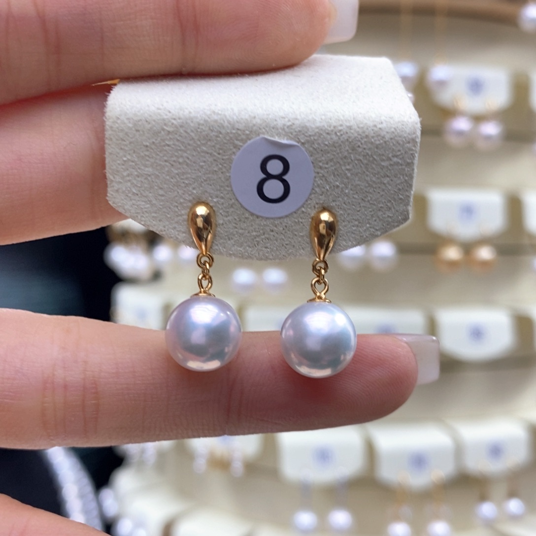 淡水珍珠耳饰银S925镶嵌