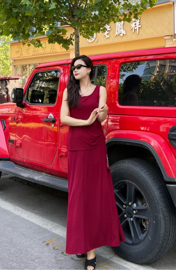 新中式国风红色背心超软舒服休闲透气百搭显瘦 530056