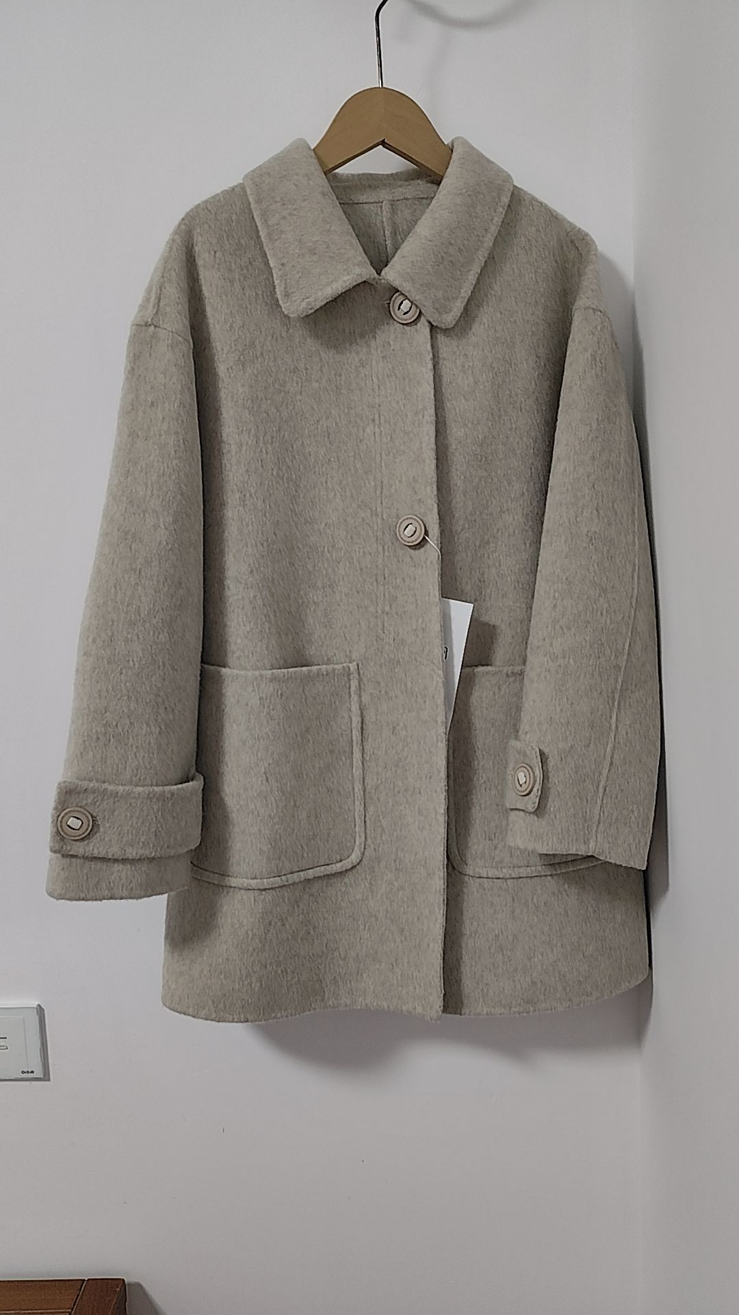 秋冬时尚中长款休闲双面羊毛外套